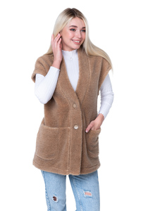 Жилет WOOL VEST Кемел из овечьей шерсти