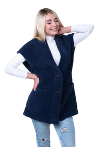 Жилет WOOL VEST Индиго из овечьей шерсти