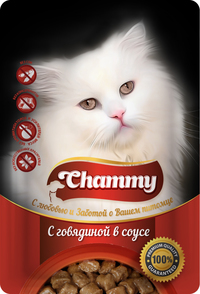 Корм для кошек ,  «Chammy» с говядино...