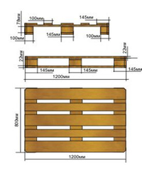 Деревянный поддон 800*1200 мм